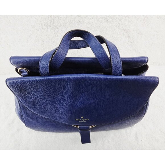 KATE SPADE Jasper Clarke Street Ocean Blue Pebble Leather Top Handle Shoulder Ba - Picture 14 of 16